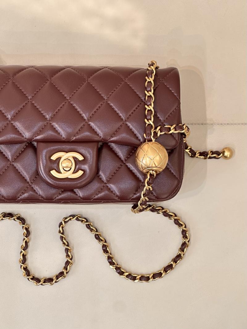 Small Chanel Lambskin Flap Bag Burgundy AS1787