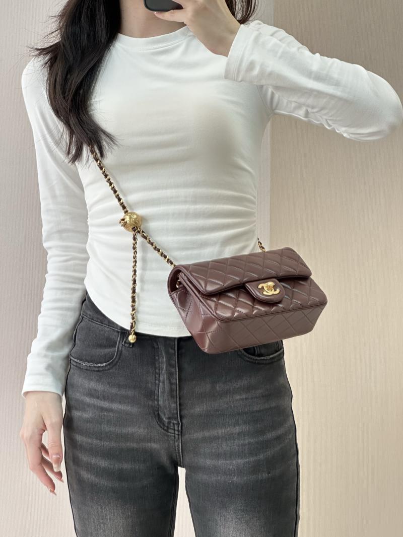 Small Chanel Lambskin Flap Bag Burgundy AS1787