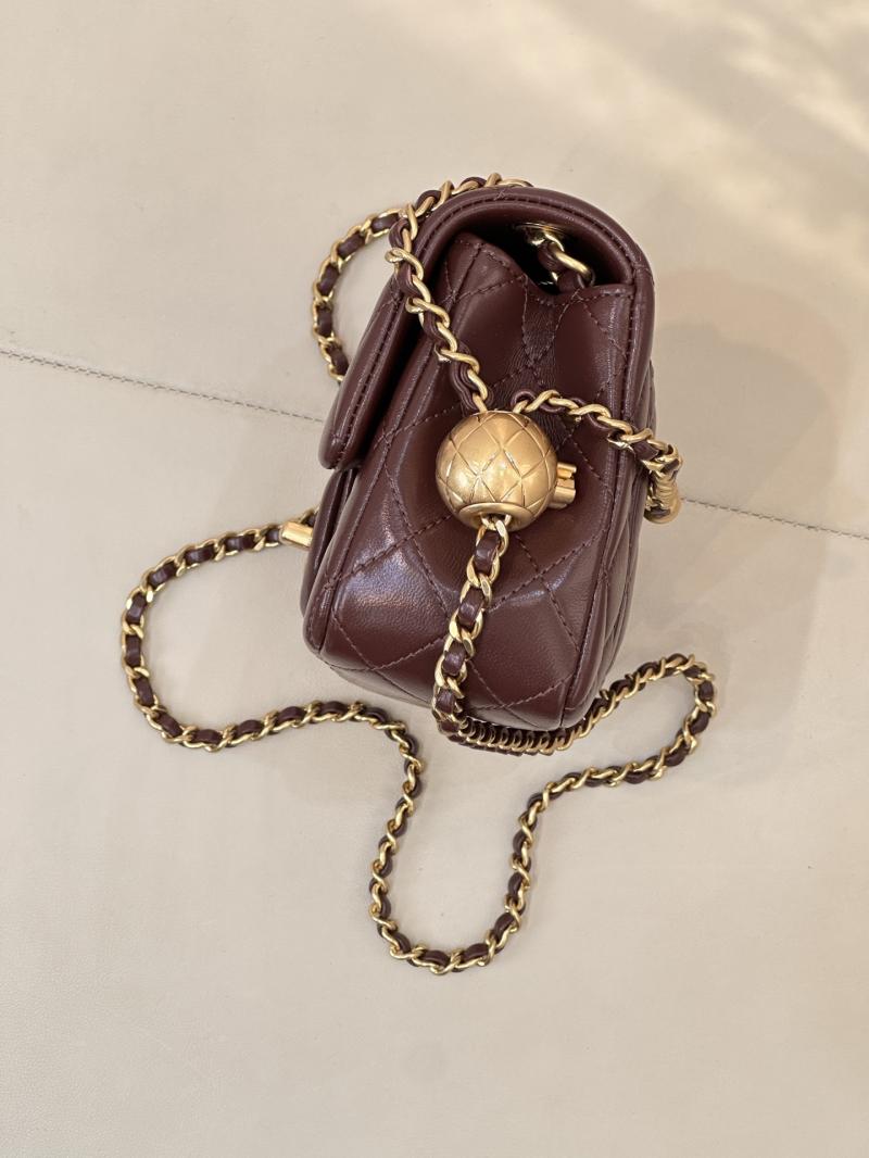 Small Chanel Lambskin Flap Bag Burgundy AS1787