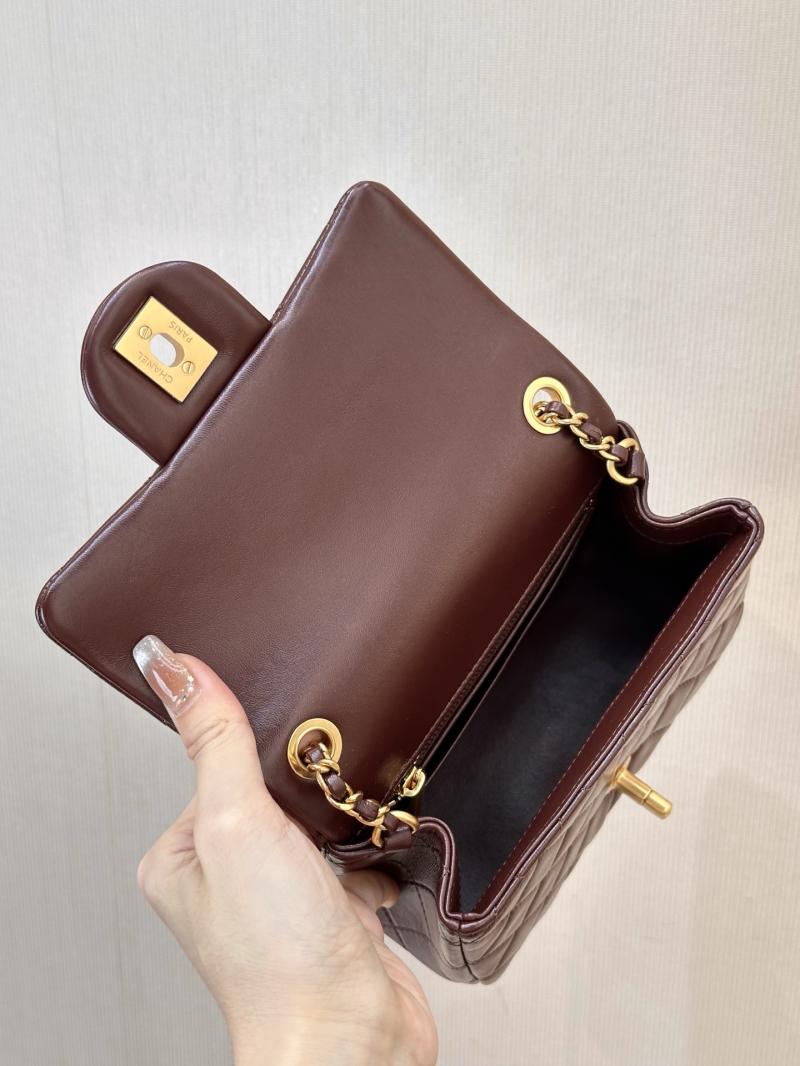Small Chanel Lambskin Flap Bag Burgundy AS1787