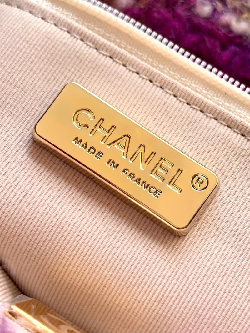 Small Chanel Tweed Flap Bag Pink A01116