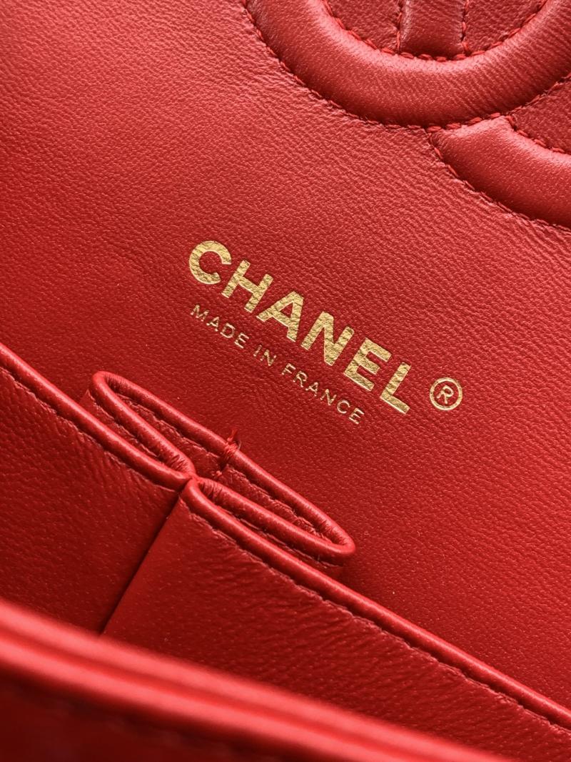 Small Chanel Tweed Flap Bag Red A01117