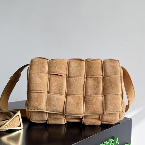 Bottega Veneta Suede Padded Cassette Amber 70026