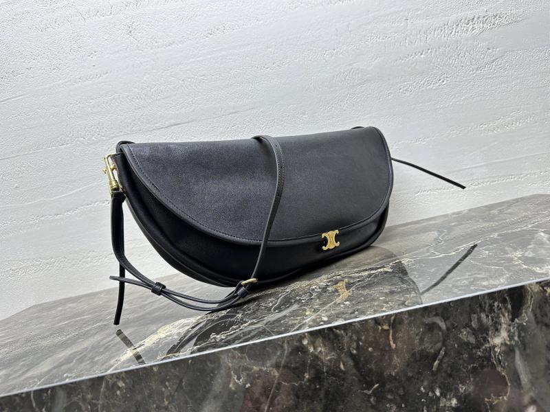 Celine Halfmoon Soft Triomphe Bag Bag Black 124142