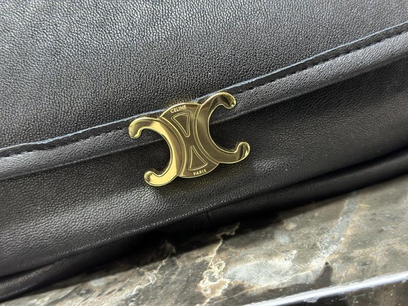 Celine Halfmoon Soft Triomphe Bag Bag Black 124142