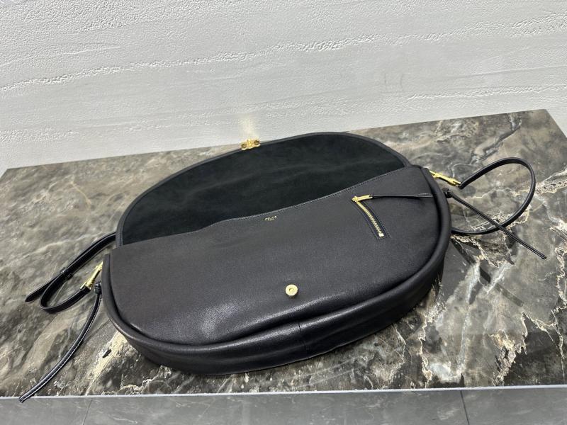 Celine Halfmoon Soft Triomphe Bag Bag Black 124142