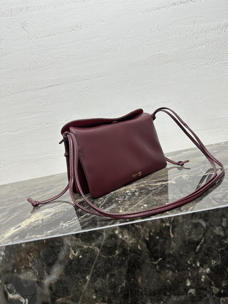 Celine Lambskin Trio Flap Syrah10P862