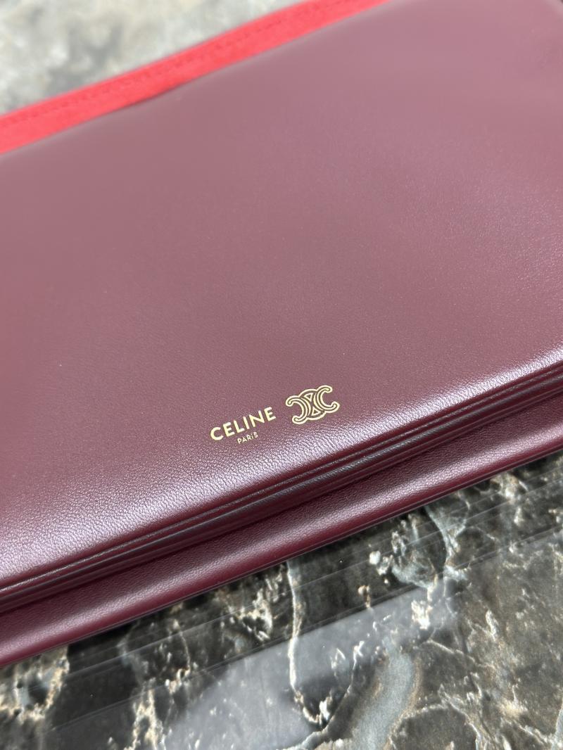 Celine Lambskin Trio Flap Syrah10P862