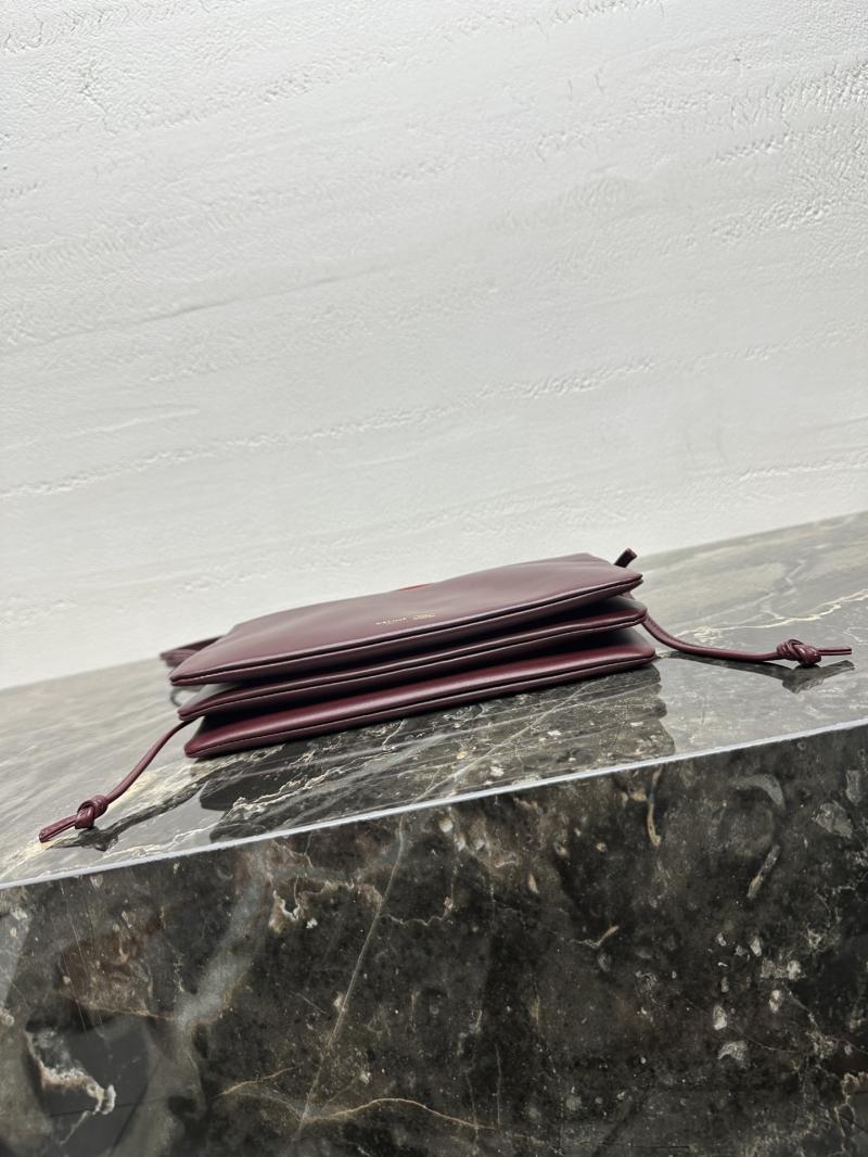 Celine Lambskin Trio Flap Syrah10P862