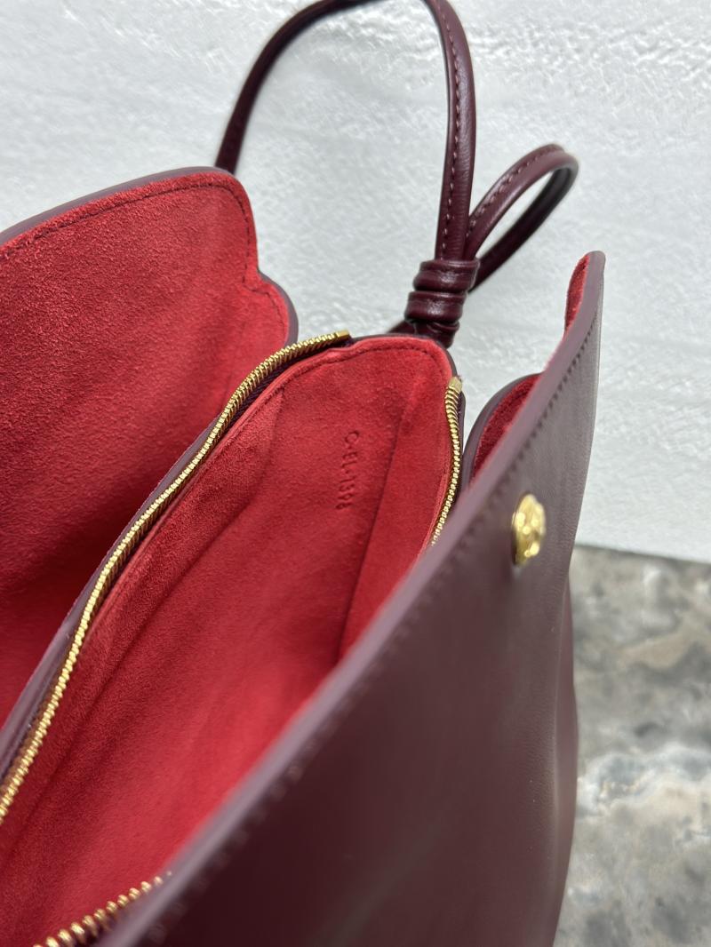 Celine Lambskin Trio Flap Syrah10P862