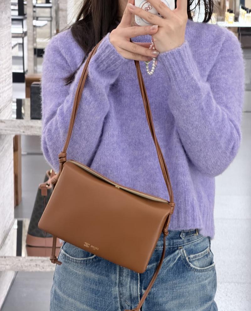 Celine Lambskin Trio Flap Tan 10P862