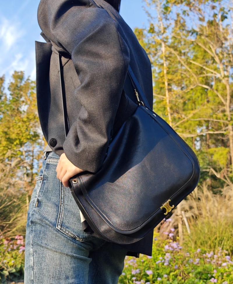 Celine Soft Triomphe Besace Black 123632