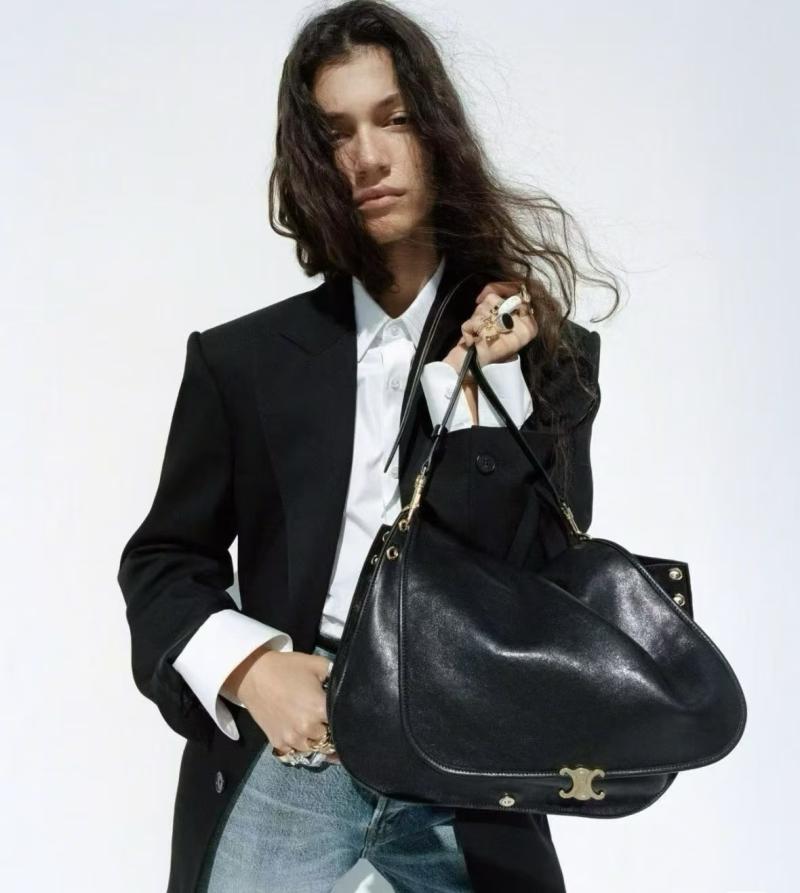 Celine Soft Triomphe Besace Black 123632