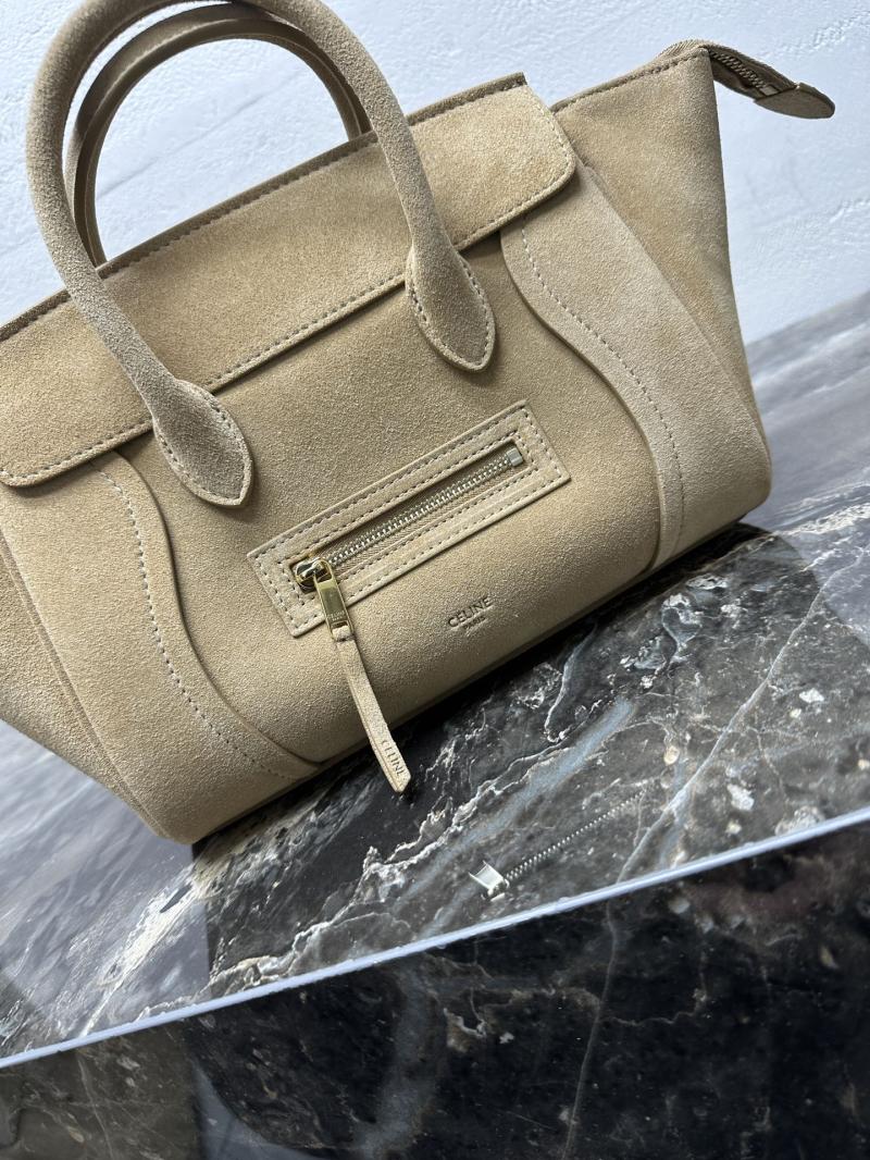 Celine Suede Small New Luggage Beige 124213