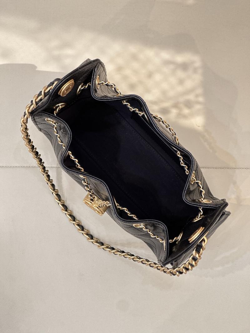 Chanel 25 Mini Handbag Black with Gold AS5631