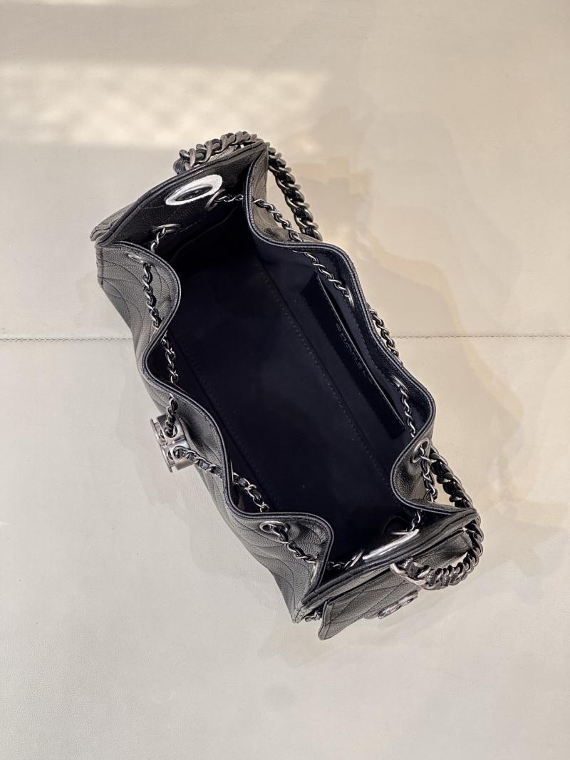 Chanel 25 Mini Handbag Black with Silver AS5631