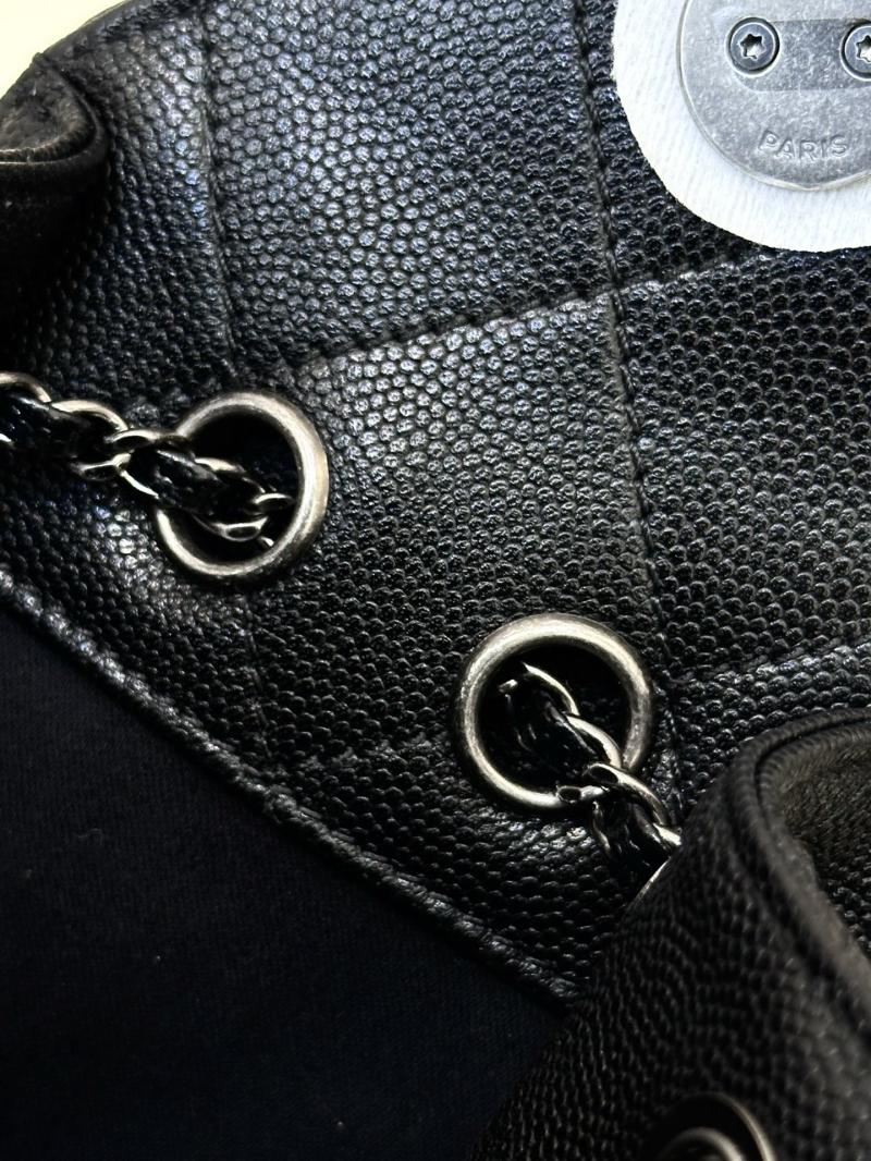 Chanel 25 Mini Handbag Black with Silver AS5631