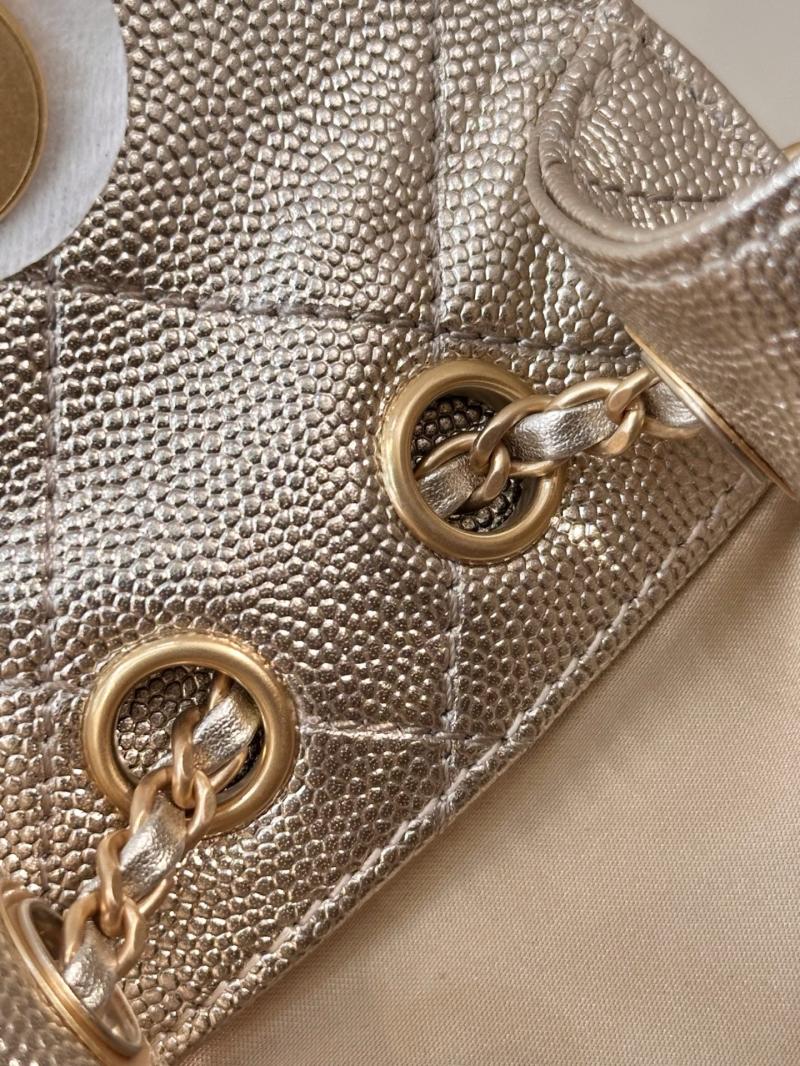 Chanel 25 Mini Handbag Champagne Gold AS5631