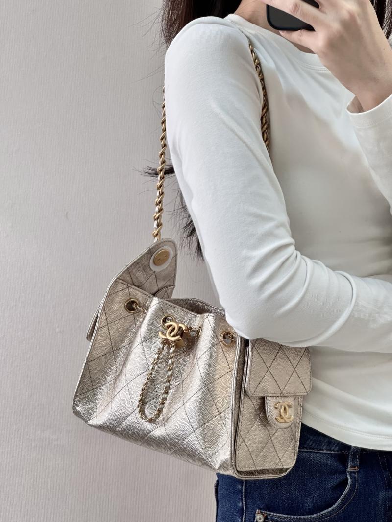 Chanel 25 Mini Handbag Champagne Gold AS5631