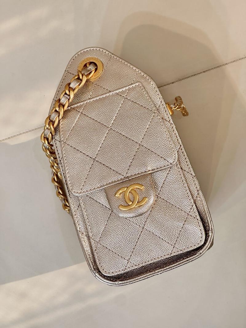 Chanel 25 Mini Handbag Champagne Gold AS5631