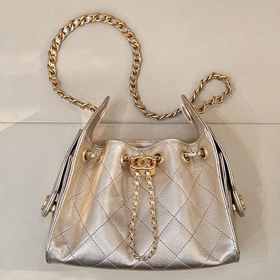 Chanel 25 Mini Handbag Champagne Gold AS5631