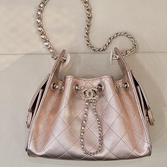 Chanel 25 Mini Handbag Rose Gold AS5631