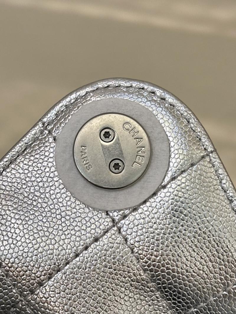 Chanel 25 Mini Handbag Silver AS5631