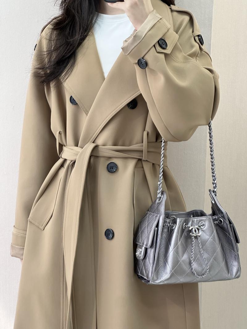 Chanel 25 Mini Handbag Silver Grey AS5631