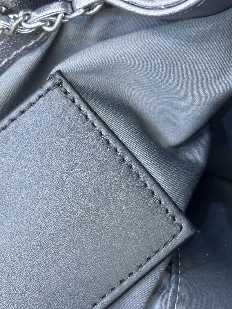 Chanel 25 Mini Handbag Silver Grey AS5631