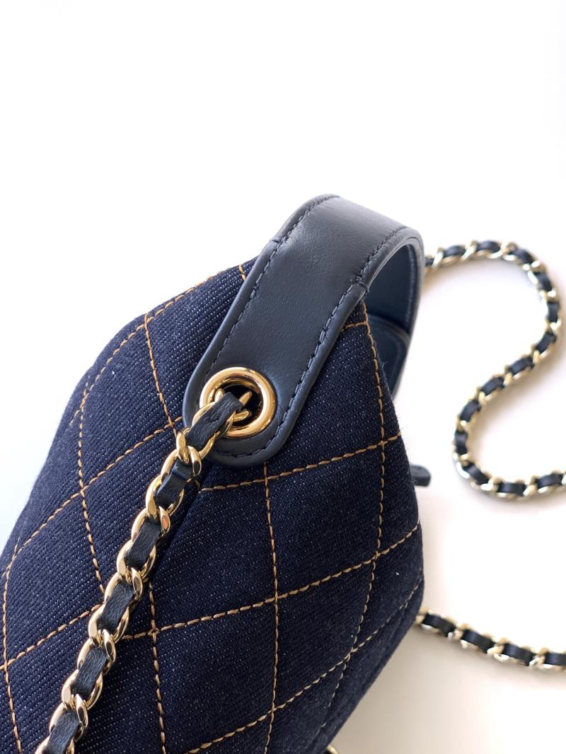 Chanel Classic Denim Clutch Dark Blue AP4386