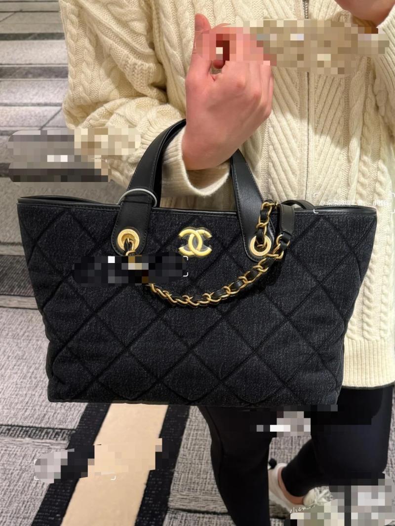 Chanel Denim Tote Bag Black AS4401