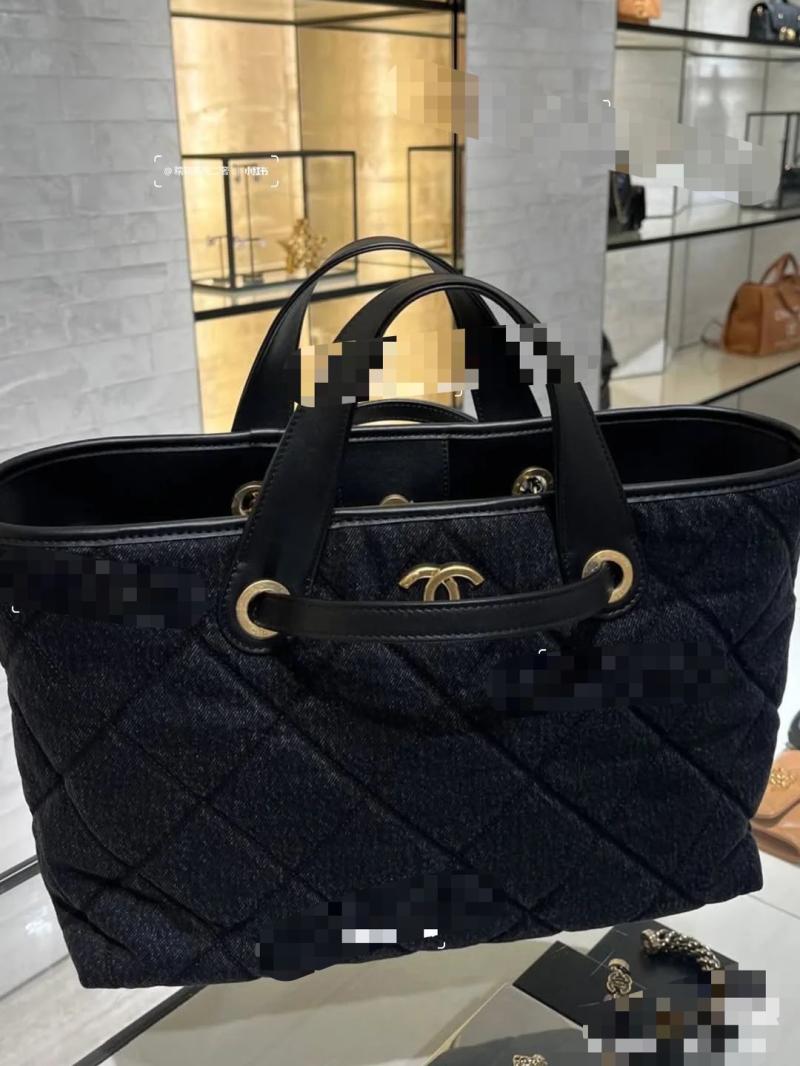 Chanel Denim Tote Bag Black AS4401