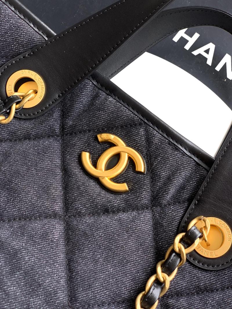 Chanel Denim Tote Bag Black AS4401