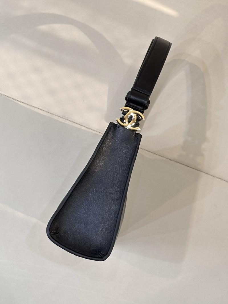 Chanel Lambskin Hobo Bag Black AS6045