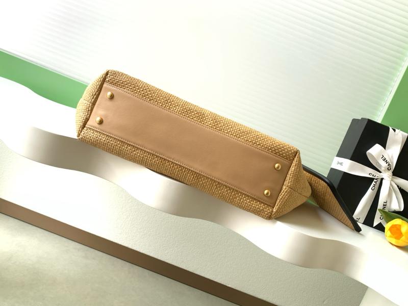 Chanel Large Raffia Shopping Bag Beige AS5466