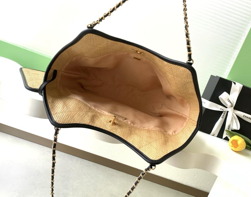 Chanel Large Raffia Shopping Bag Beige AS5466