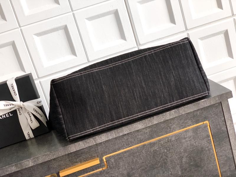 Chanel Large Vintage Denim Tote Bag Black AS4501