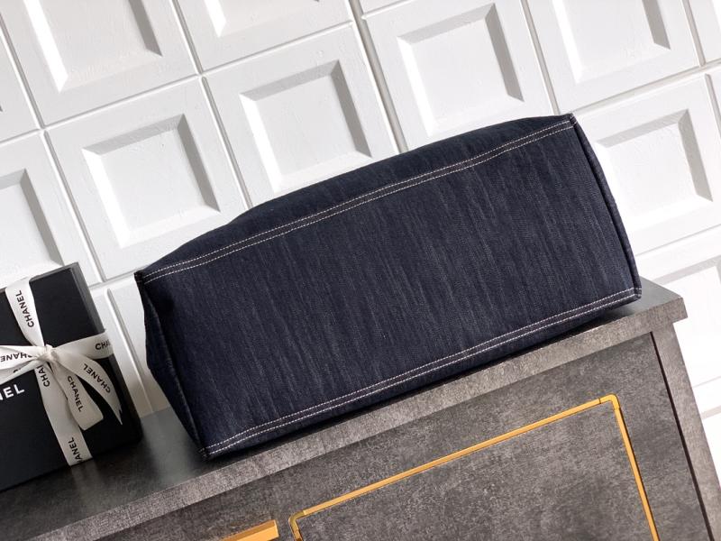 Chanel Large Vintage Denim Tote Bag Blue AS4501