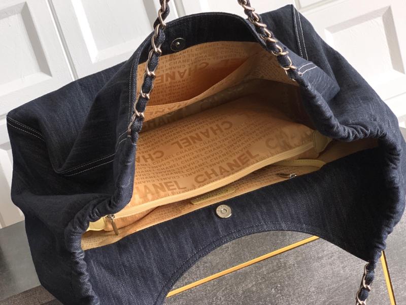 Chanel Large Vintage Denim Tote Bag Blue AS4501