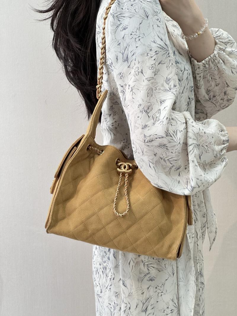 Chanel Suede 25 Small Handbag Camel AS5293