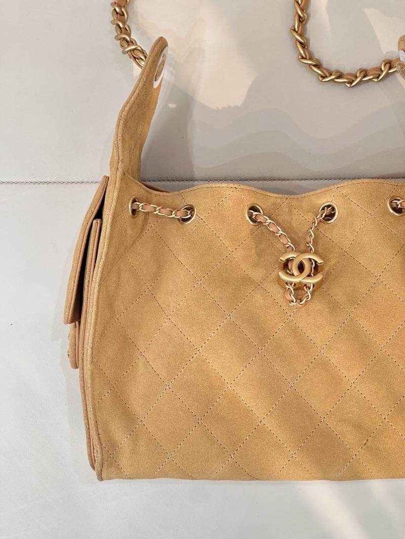 Chanel Suede 25 Small Handbag Camel AS5293