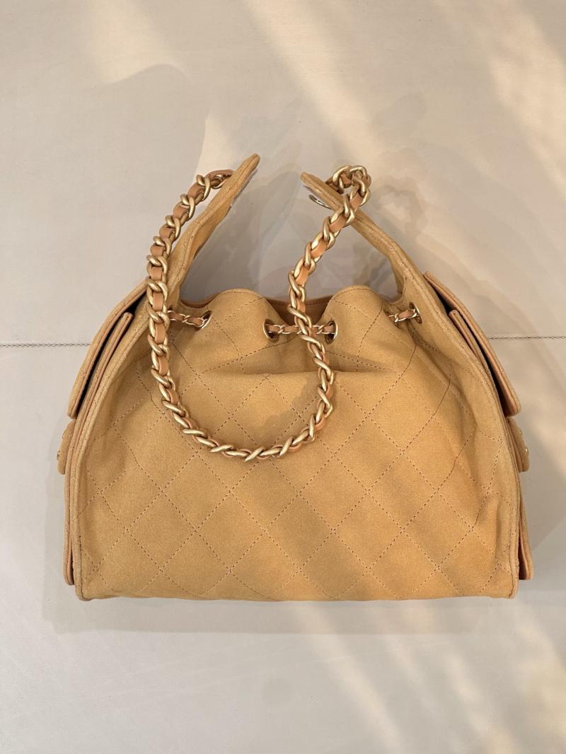 Chanel Suede 25 Small Handbag Camel AS5293