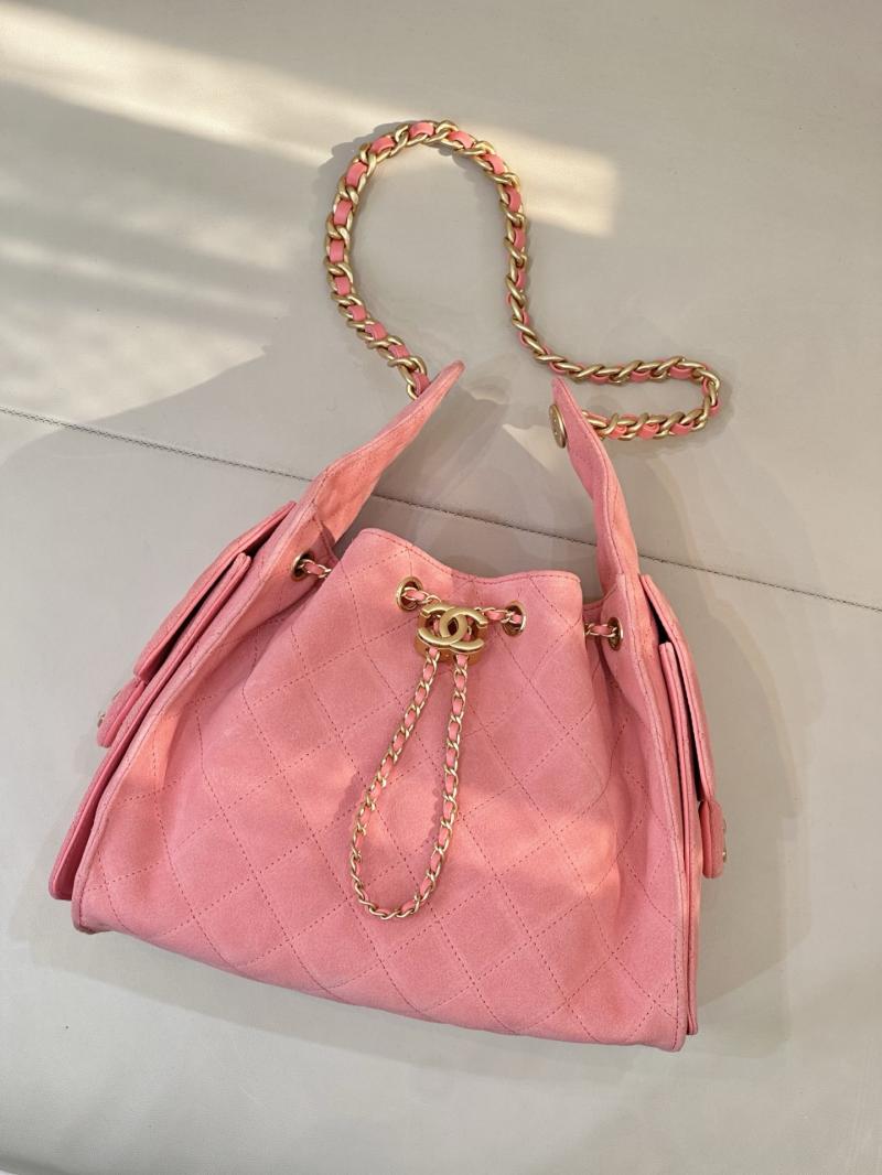 Chanel Suede 25 Small Handbag Pink AS5293