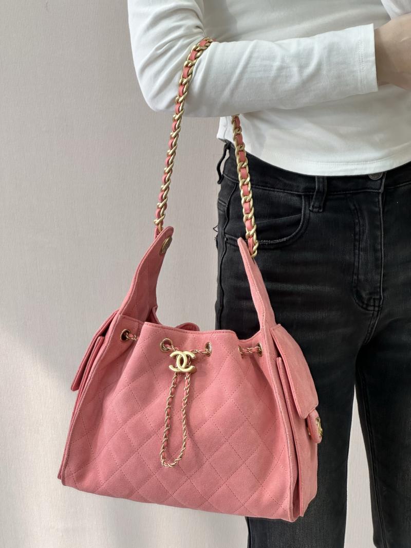 Chanel Suede 25 Small Handbag Pink AS5293