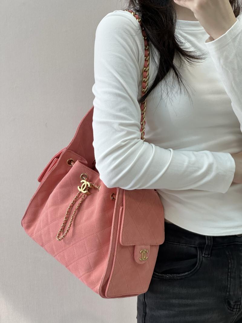 Chanel Suede 25 Small Handbag Pink AS5293