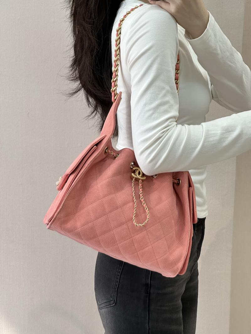 Chanel Suede 25 Small Handbag Pink AS5293