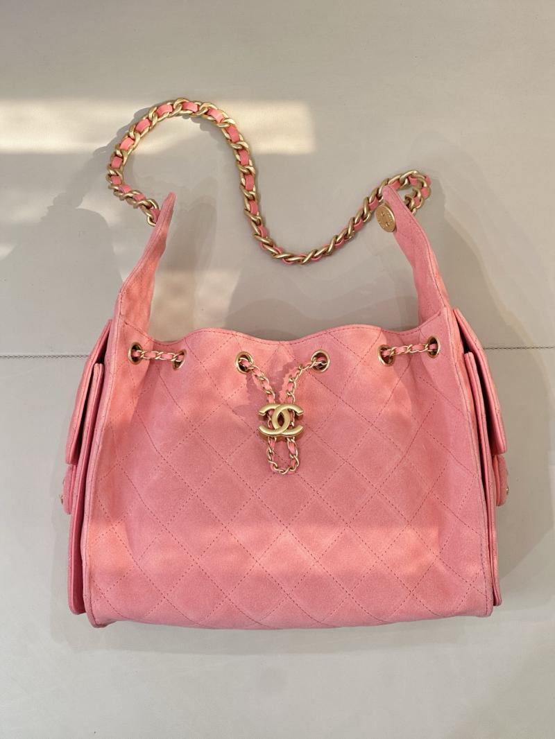 Chanel Suede 25 Small Handbag Pink AS5293