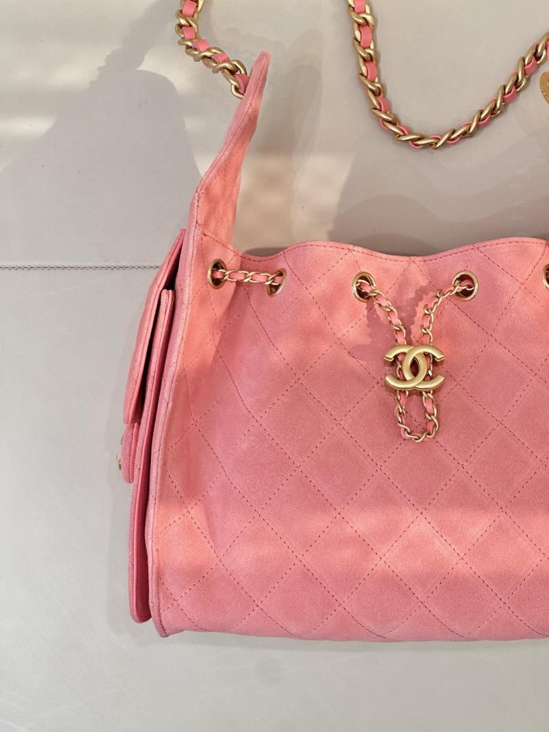 Chanel Suede 25 Small Handbag Pink AS5293