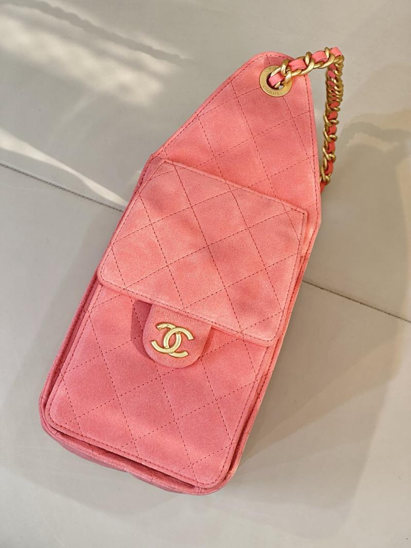 Chanel Suede 25 Small Handbag Pink AS5293