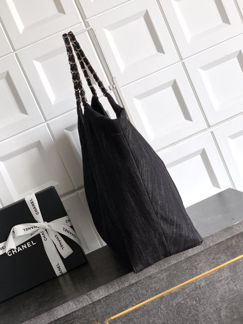 Chanel Vintage Denim Tote Bag Black AS4501